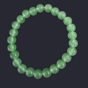 Green Glass Bead Bracelet 8mm